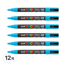 포스카 컬러마커 PC-3M L BLUE, 12개, 1색