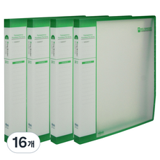 마이다스 PP투명 O링 바인더 3공 민 2cm A4, 녹색, 16개