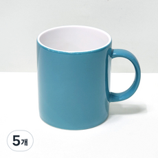 해피정 심플 모던 머그컵 400ml 유광, 에메랄드그린, 5개