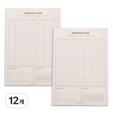 페이퍼리안 라이프패드 플래너 A5, 먼슬리, 12개, 60매