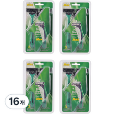드위트리 MAX 3단 일회용 면도기 그린, 3개입, 16개