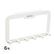 ecoco 다용도 문옷걸이, 화이트, 6개