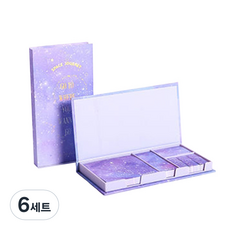 접착메모지 케이스 세트, 별이빛나는하늘가고싶은곳, 1개입, 6세트