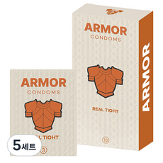 아머 리얼타이트 무꼭지 일반형 콘돔 3p + 10p 세트, 5세트