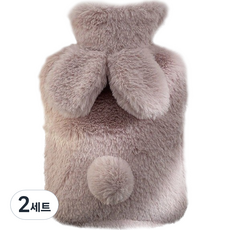 生活愛讚 兔子保溫熱水袋 熱敷暖暖包 粉紅色 1000ml, 2套