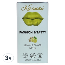 키잰디 슈가프리 레몬&진저맛 민트 캔디, 30g, 3개