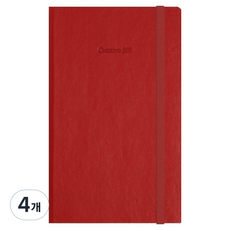양지사 크리에이티브365 스퀘어드 수첩 192매 L, 레드, 4개