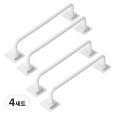 마켓감성 욕실 강력접착 수건걸이 롱 + 숏, 화이트, 4세트