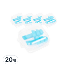 폴라 컬러풀 실리콘 귀마개 라이트 블루, 20개, 2개입