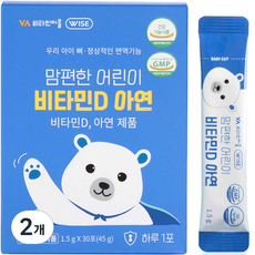 Vitamin Village Wise 舒適兒童維生素 D 鋅 30 粒, 45g, 2盒