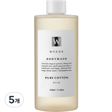 화이트센트 크림샤워 모이스처 바디워시 퓨어코튼, 350ml, 5개