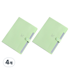 플로우코드 스마일 A4 서류 바인더, 연두, 4개