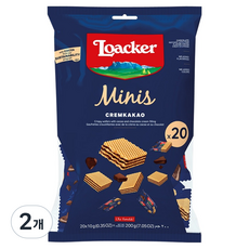 Loacker 萊佳哈斯 迷你奶油可可威化餅, 200g, 2個