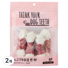 띵크유어도그티 강아지 딩고껌 중형 6P, 소고기, 240g, 2개