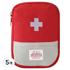 루네온 모던 휴대용 구급 가방 빨간색 L, 5개