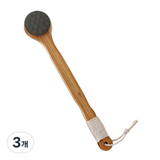 블럭마트 욕실 대나무 손잡이 샤워 브러쉬, 랜덤발송, 1개입, 3개