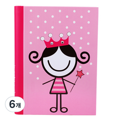 스머크 PRINCESS KIARA A5 노트 KSSM057, 혼합 색상, 6개