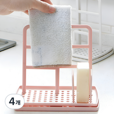 리야홈 DIY 주방 행주 수세미 거치대, 4개, 핑크