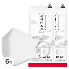 국대마스크 3D 비말차단 마스크 중형 KF-AD, 5개입, 6개, 흰색