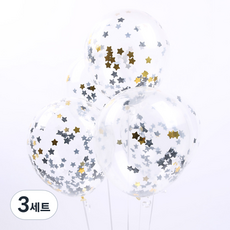 모던믹스 스타 컨페티 풍선세트, 골드, 3세트