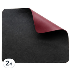 우현더넥스트 양면 2가지 컬러 대형 마우스 패드 30 x 24 cm, 블랙, 2개