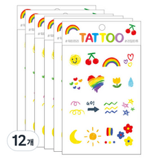 Petit 迷你紋身貼紙 TS017, 彩虹, 12個