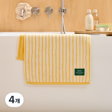 모던하우스 STF 핀스트라이프 세면타월 190g 40 x 80 cm, 4개, 옐로우