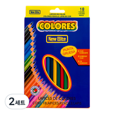 코히모 슬림 드로잉 색연필 케이스 세트 3W127, 2세트, 18색