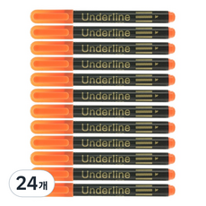 문화연필 언더라인 형광펜, 주황, 24개