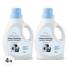 생활공식 딥클리닝 유아용 세탁세제, 1.8L, 4개