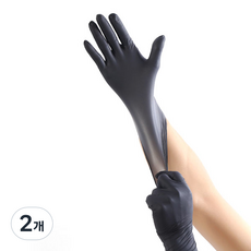 그레이모던 국시 일회 시술용 셀프 타투 네일 위생 니트릴 라텍스 장갑 스몰, 블랙, 2개