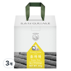 산그리메 삼각티백 유자차 선물용 패키지, 2g, 15개입, 3개
