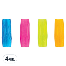 모닝글로리 소프트 연필그립 4종 세트, 블루, 핑크, 옐로우, 오렌지, 4세트