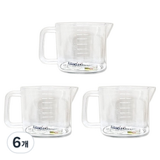 스내지 원라이프 아크릴 계량컵, 투명, 6개, 200ml