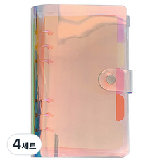 코히모 홀로그램 현금 바인더 6공 다이어리 생활비 저축 지갑 세트 4W095, 4세트, 혼합색상