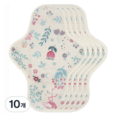 이채 플라워 날개형 면생리대 화이트코이, 10개, 1개입, 중형