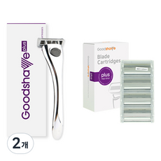 굿쉐이브플러스 6중날 면도기 + 면도날 리필용 4p, 1개입, 2개