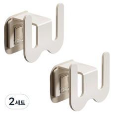 Good&Chip W型多用途浴室免鑽孔拖鞋室內拖鞋架 2入 + 黏性貼紙 2入 組, 白色, 2套