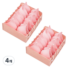 마켓에이 패브릭 서랍형 분리 보관함 핑크 대형, 4개