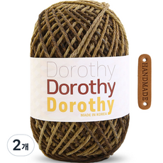 니뜨 도로시나염 뜨개실 120g + 라운드 엣지라벨 세트, 06_초코브라운, 2개