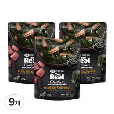 하림펫푸드 더리얼 퀴진 강아지 파우치, 소, 100g, 9개