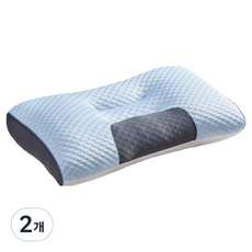 스마일깨비 사용 편한 니트형 숙면 경추베개 800g, 블루네이비, 2개