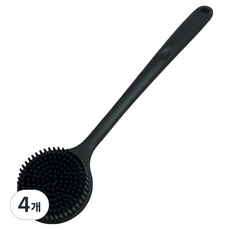 Black Join 雙面矽膠身體刷, 黑色, 4個, 1入