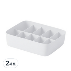 그뤠잇맘 깔끔하게 속옷 양말 정리 수납박스 15칸 2p + 뚜껑 화이트, 2세트