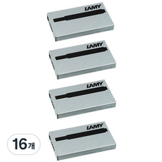 德國 LAMY T10鋼筆用一次性墨水管 5入, 黑色, 16個
