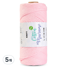 니뜨 뉴 코튼 마크라메 뜨개실 150g, 5개, 12베이비핑크