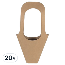 마켓감성 크라프트 종이 꽃가방 소, 브라운, 20개