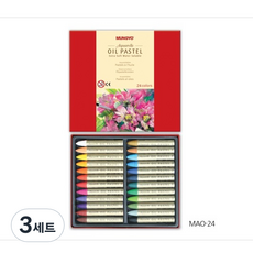 문교 수채 오일 파스텔 지함 MAO-24, 24색, 3세트
