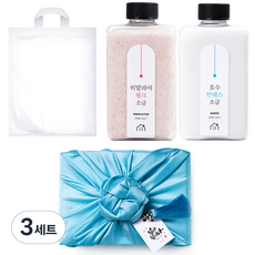소금공장 히말라야 핑크소금 안데스소금 보자기포장 선물세트 + 쇼핑백, 380g, 3세트