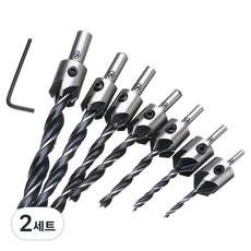 Jongwon 木工用雙層鑽頭開孔沉頭鑽尾7件組, 2套